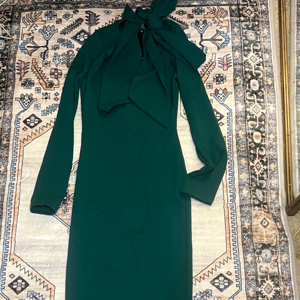 Elegant Green Long Sleeve Dress